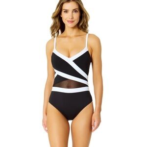 NWT Anne Cole Mesh Around One-piece Swimsuit